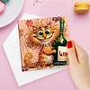 (US Only)6PCS DIY Cat Diamond Painting Art Greeting Cards Congratulations Cards & Gifts