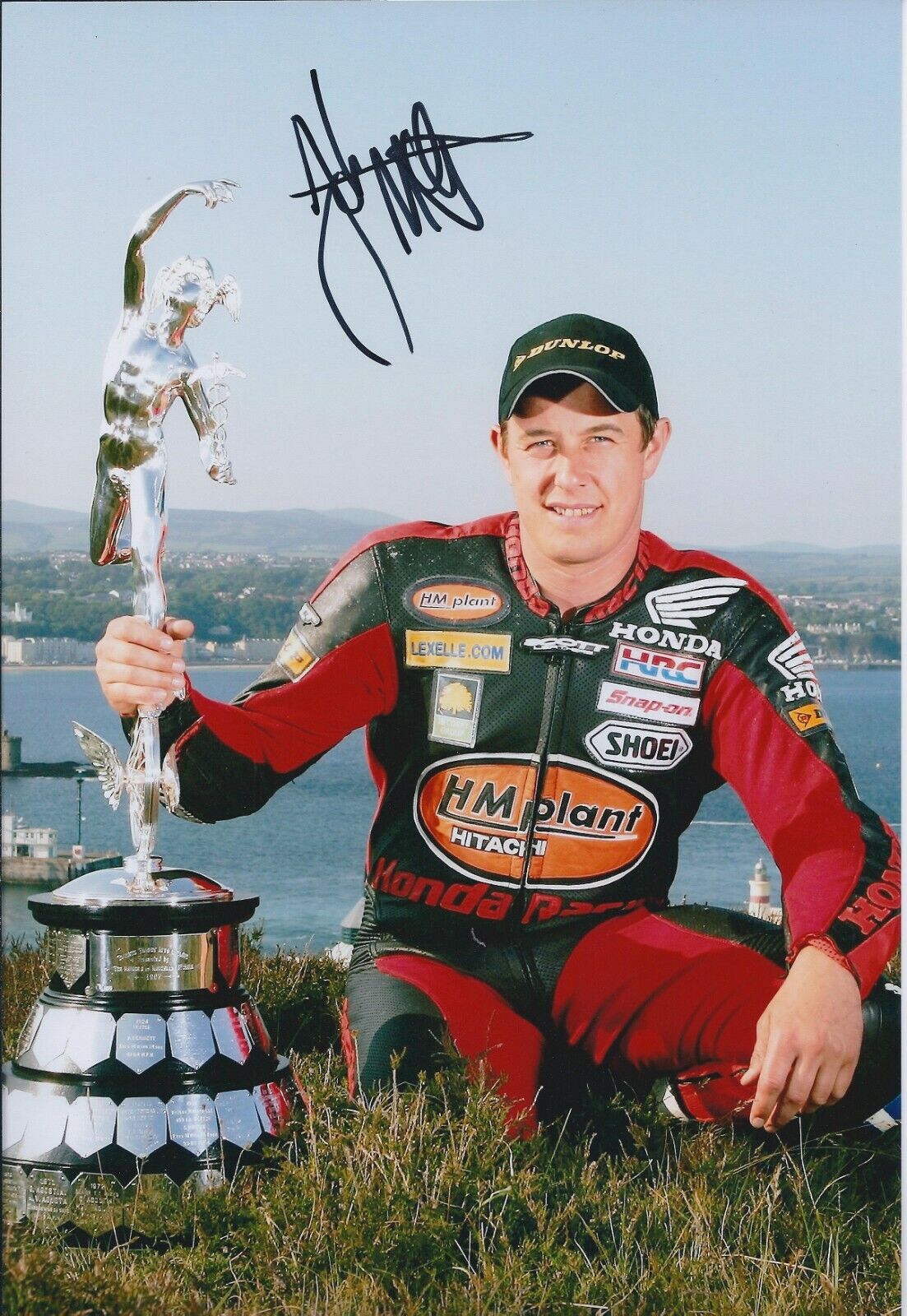 John McGUINNESS Signed 12x8 Photo Poster painting IOM Lap Record Holder Autograph AFTAL RD COA