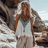  Bohemian Embroidered Camisole with Tassel Detail - Perfect for Summer Festivals by Inlyline