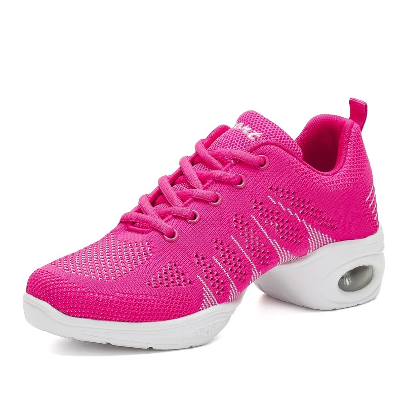 2020   Woven Mesh Comfortable Sneakers Women Soft Outsole Sport Breath Modern Jazz Sports Feature Dance Shoes