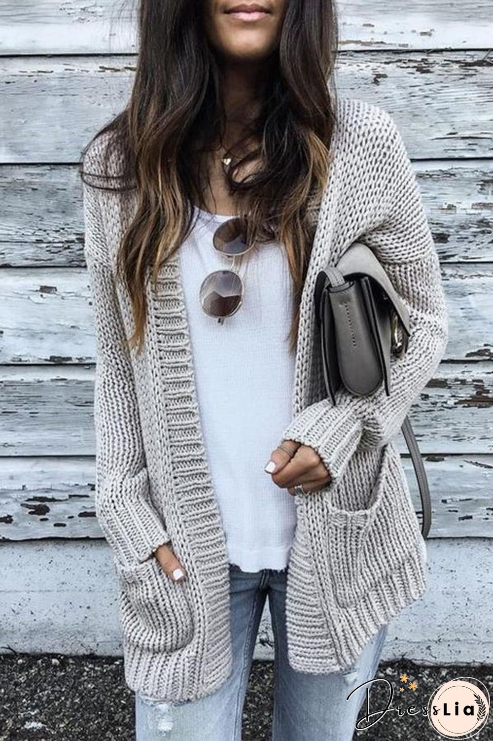 Loose Chunky Knit Cardigan P13376