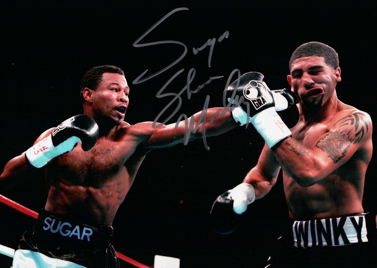 Sugar Shane Mosley Signed Autographed 8X10 Photo Poster painting vs. Winky Landing Left w/COA