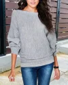 Plain Batwing Sleeve Knit Sweater