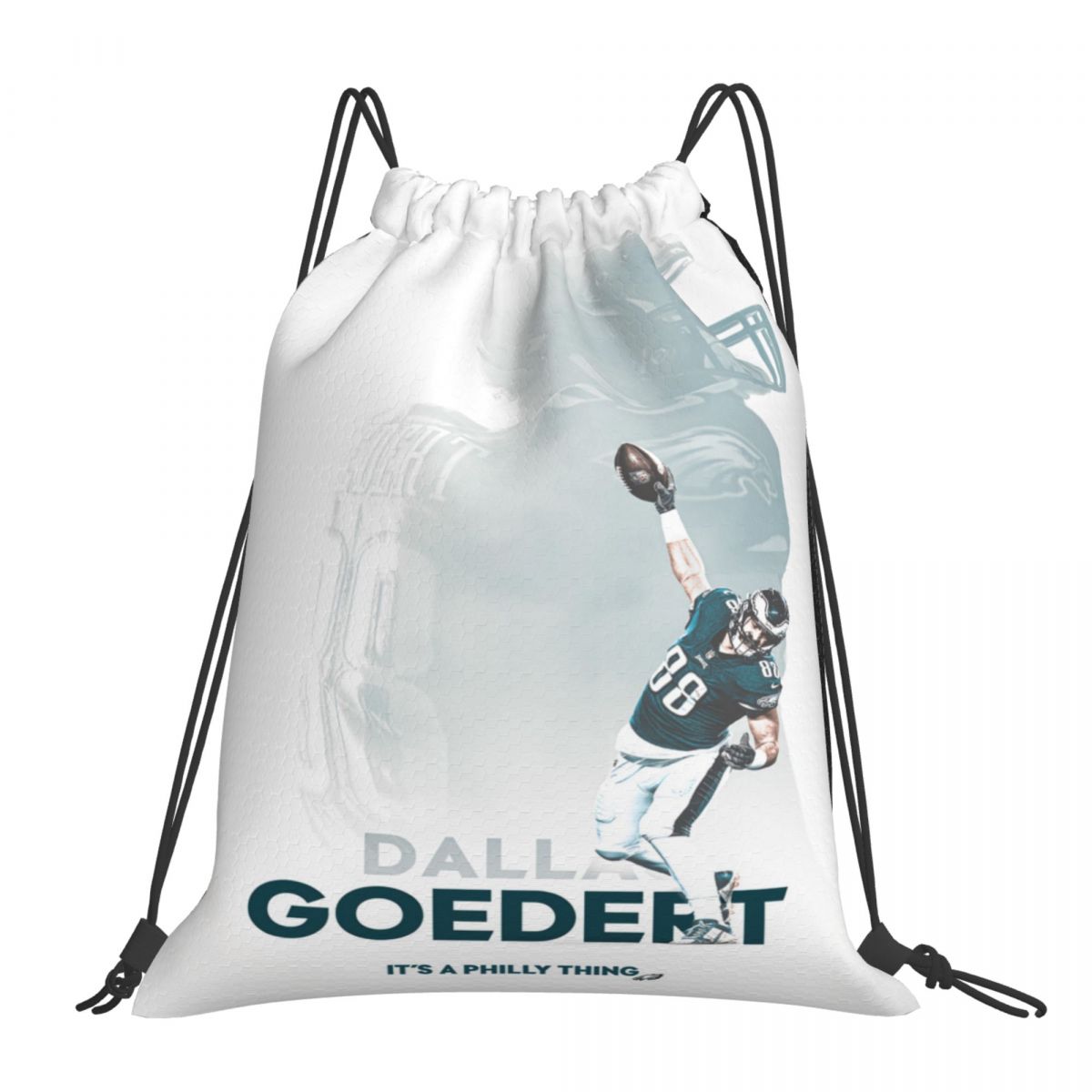 Philadelphia Eagles Dallas Goedert Foldable Sports Gym Drawstring Bag
