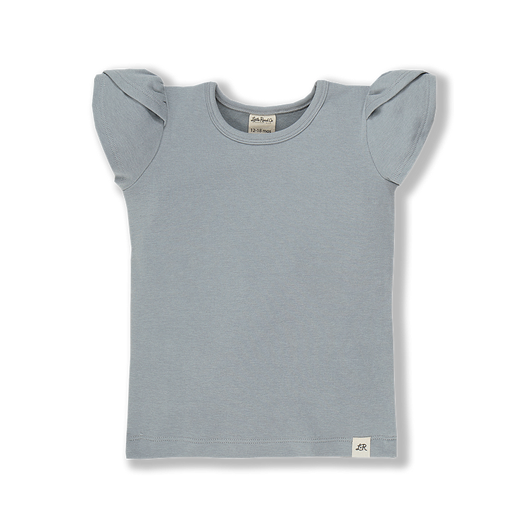 Slate Short Sleeve Petal Top