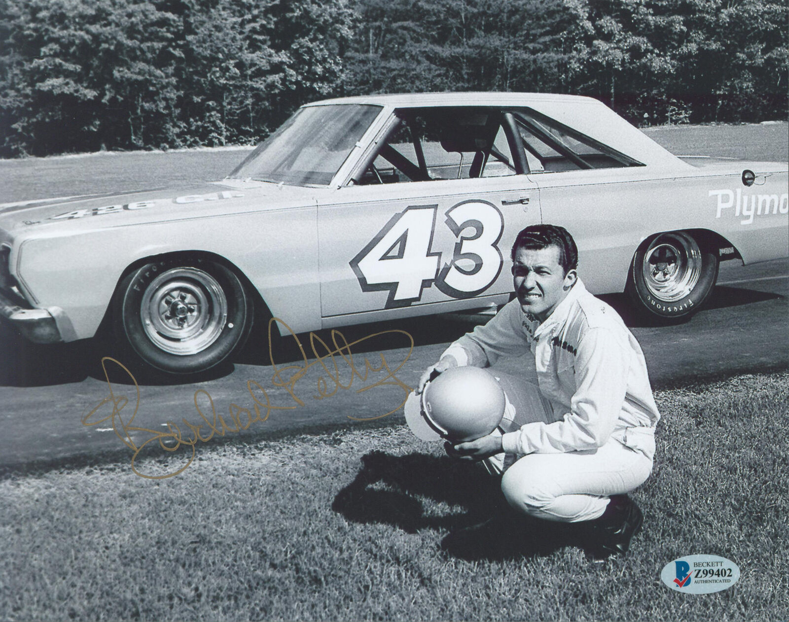 NASCAR Richard Petty Authentic Signed 8x10 Black & White Photo Poster painting BAS #Z99402