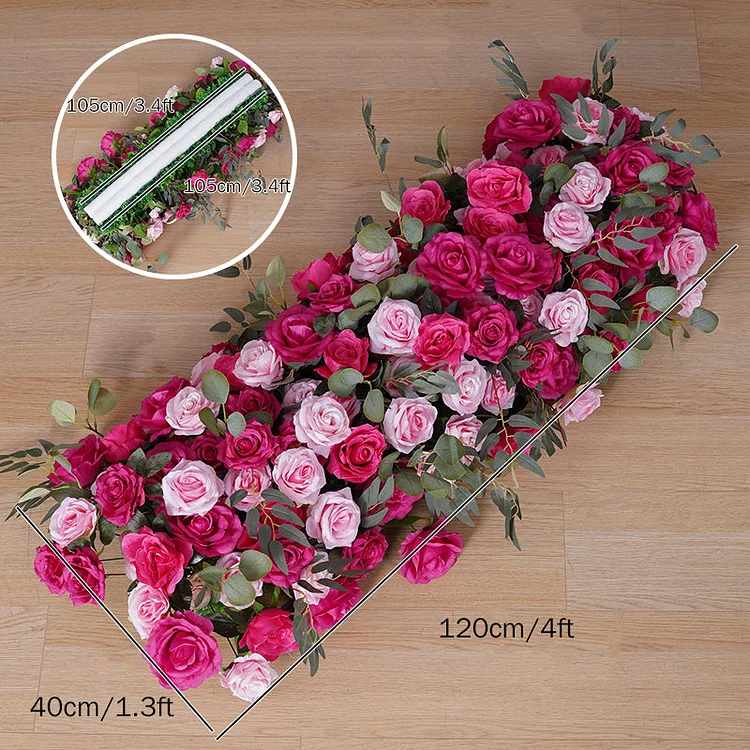 A8154 Wedding Backdrop Stage Flower Stand Hot Pink Floral Arrangement