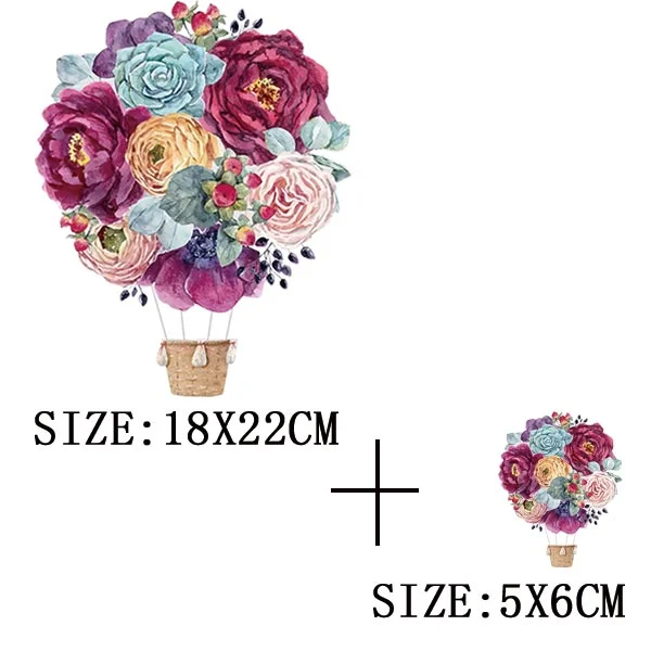 Beautiful Flowers Thermal Sticker On T-shirt DIY Washable Iron On Transfer For Clothing Funny Design Patches On Clothes Applique