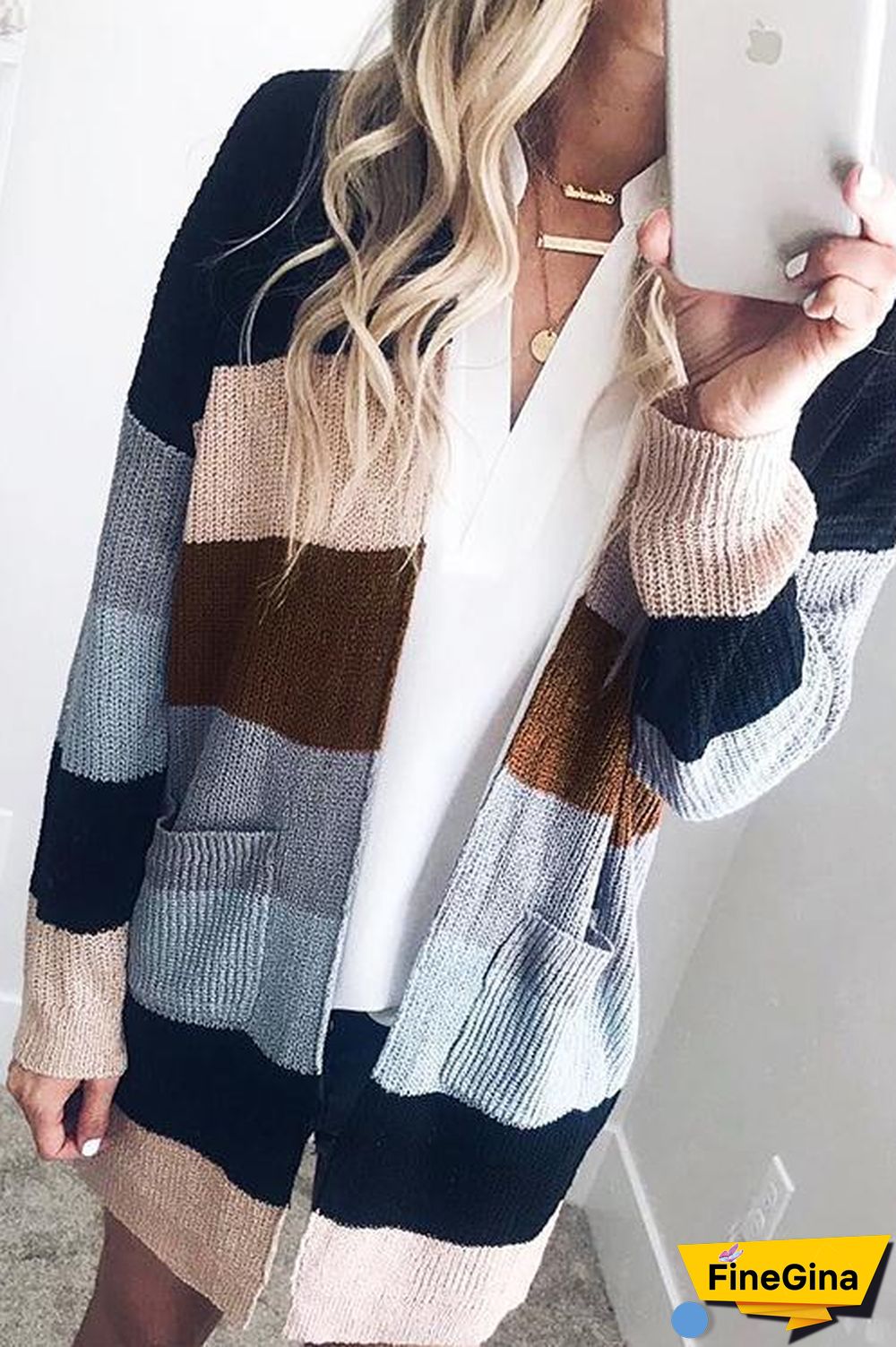 Striped Sweater Bag Multicolor Cardigan