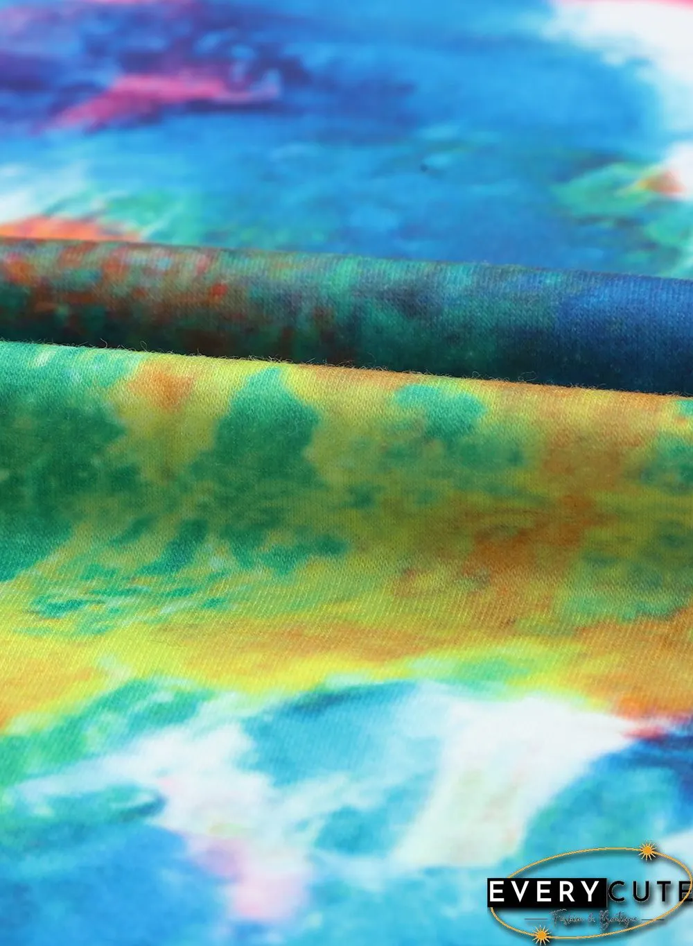 Multicolor Tie Dye Pocketed T Shirt Mini Dress