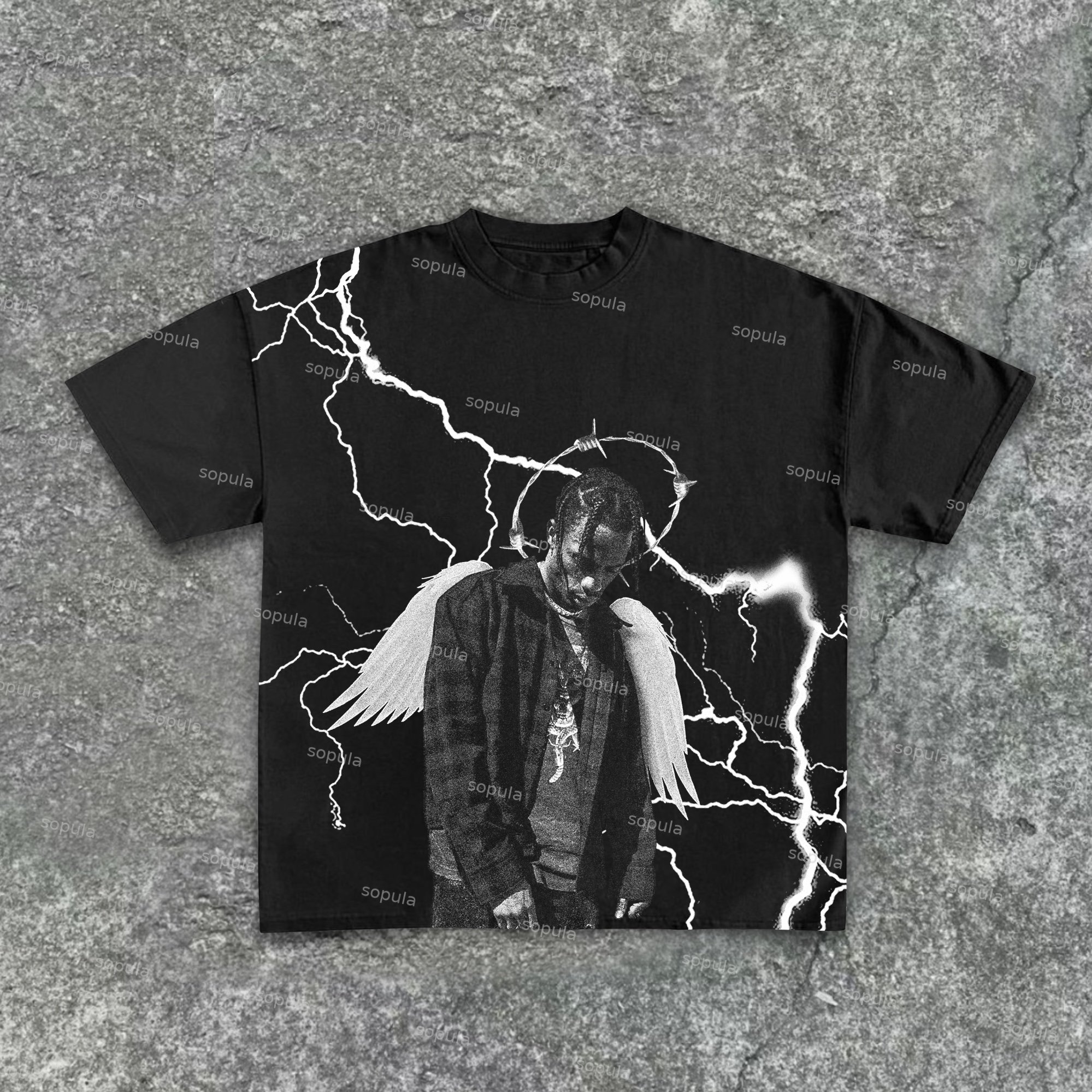 Men's Ts Unisex Lightning Print Cotton Casual T-Shirt - SOPULA