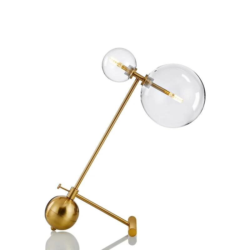 Modern Gold Table Lamp for Bedroom Bedside Glass Lamp Shade Art Decor Led Table Lamp for Living Room Makeup Desk Indoor Lighting