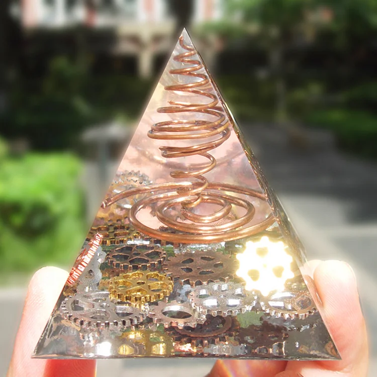 5cm Orgonite Pyramid Heal Chakra Crystal Stone Energy Orgone Generator (E)