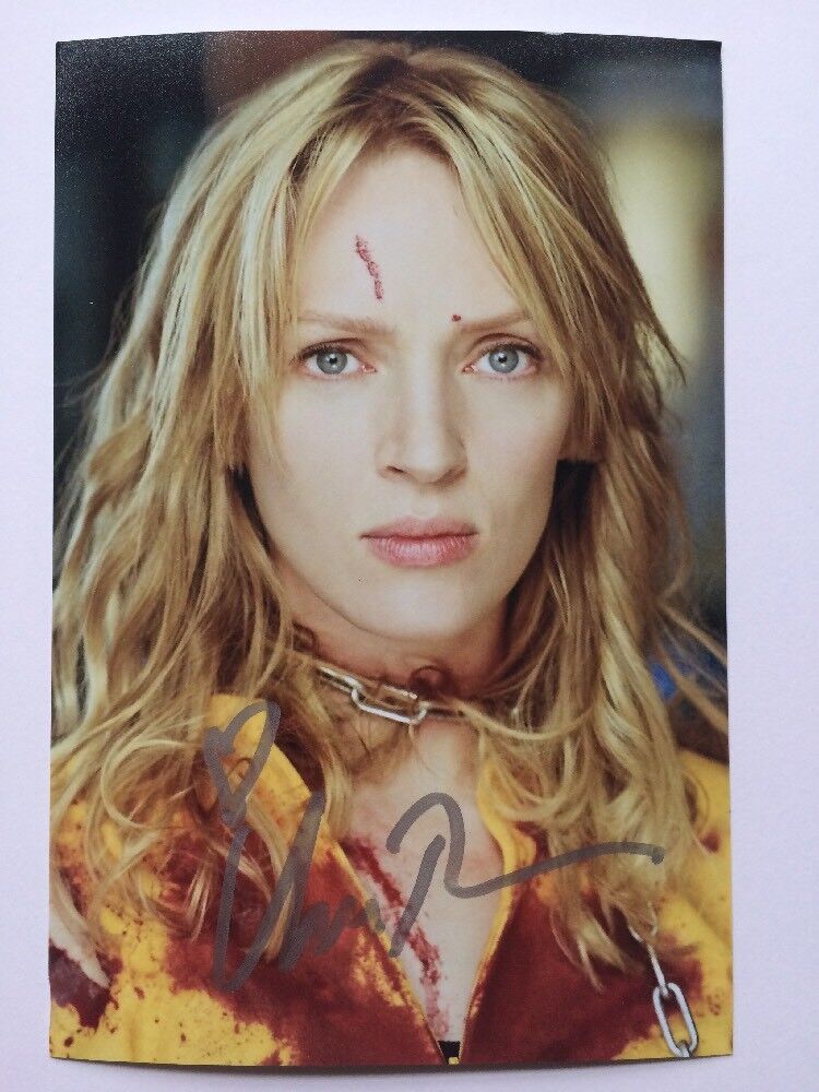 Uma Thurman Autographed Photo Poster painting Pulp Fiction Kill Bill Signed