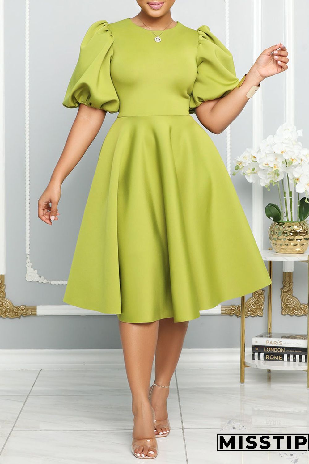 Blue Casual Solid Patchwork O Neck A Line Dresses