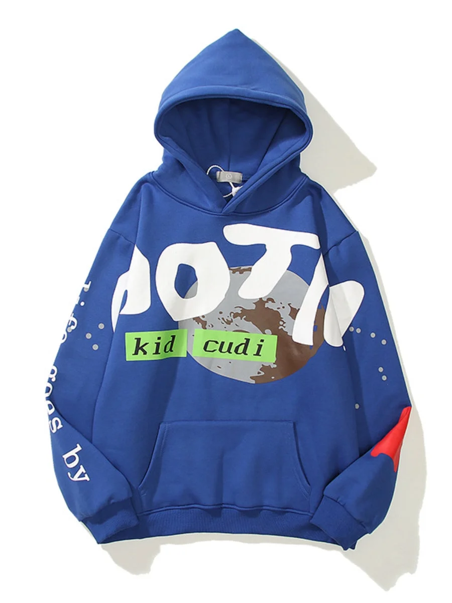 Kanye West Sweatshirt Graffiti Floral Stranger Things Loose Hoodie