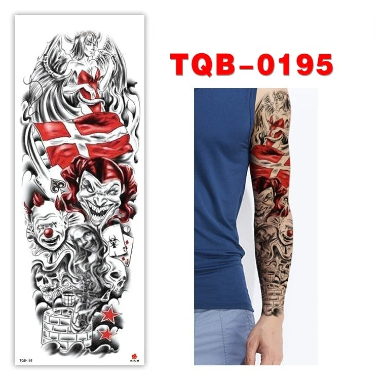 Full Arm Series Temporary Tattoo Full Arm Tattoo Sticker Lasting Waterproof Sweat Flower Arm Full Arm Tattoo Big Picture Sticker