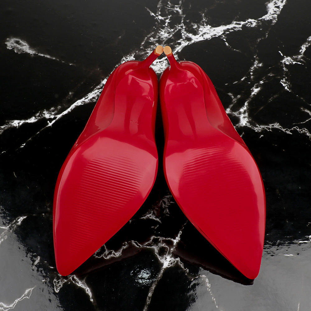 100mm /3.94 Inch Women's High Heels for Party Patent Leather Red Bottom Pumps