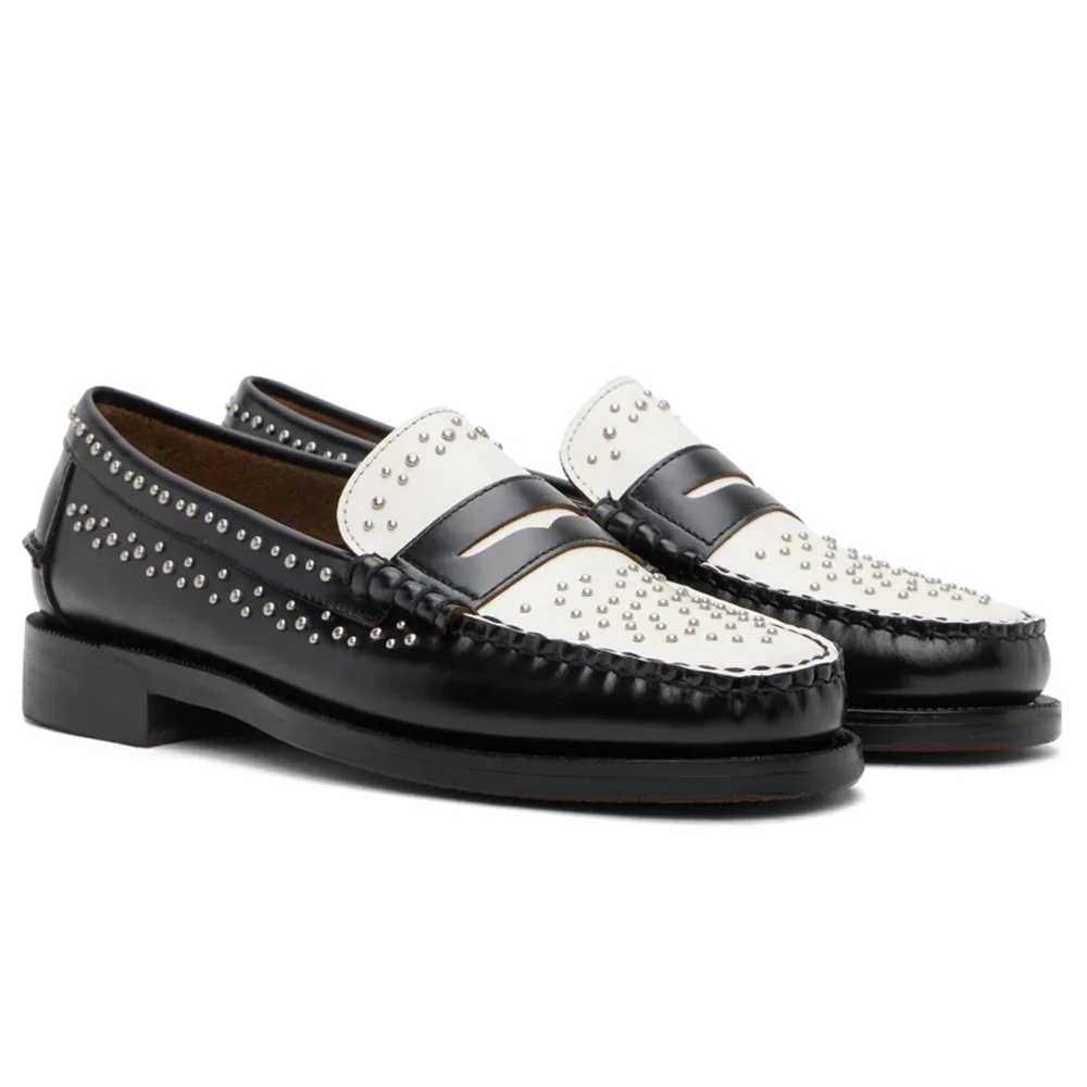 Merumote Gentleman's Oxford Loafers Shoes Rivet Stone Man's Shoes Party Wedding Banquet Shoes-MERUMOTE