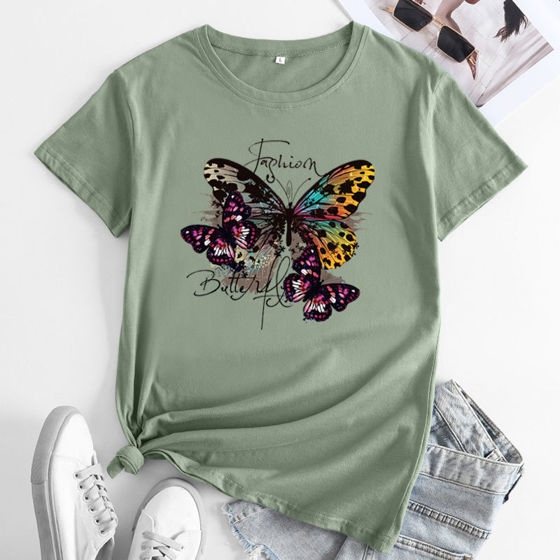 Fashion Butterfly Women's Cotton T-Shirt | ARKGET