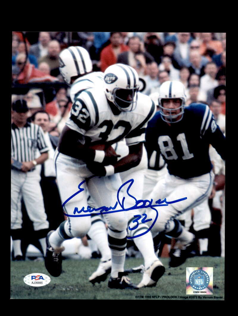 Emerson Boozer PSA DNA Coa Autograph 8x10 Signed Photo Poster painting Jets