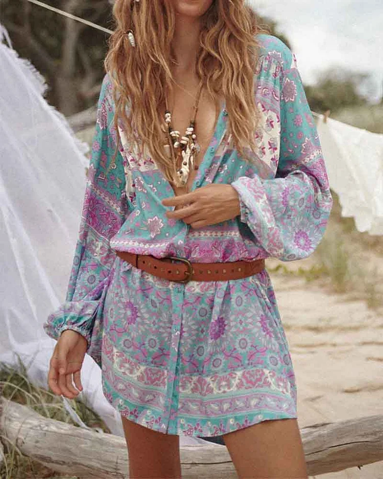 Women's fashionable casual printed dress