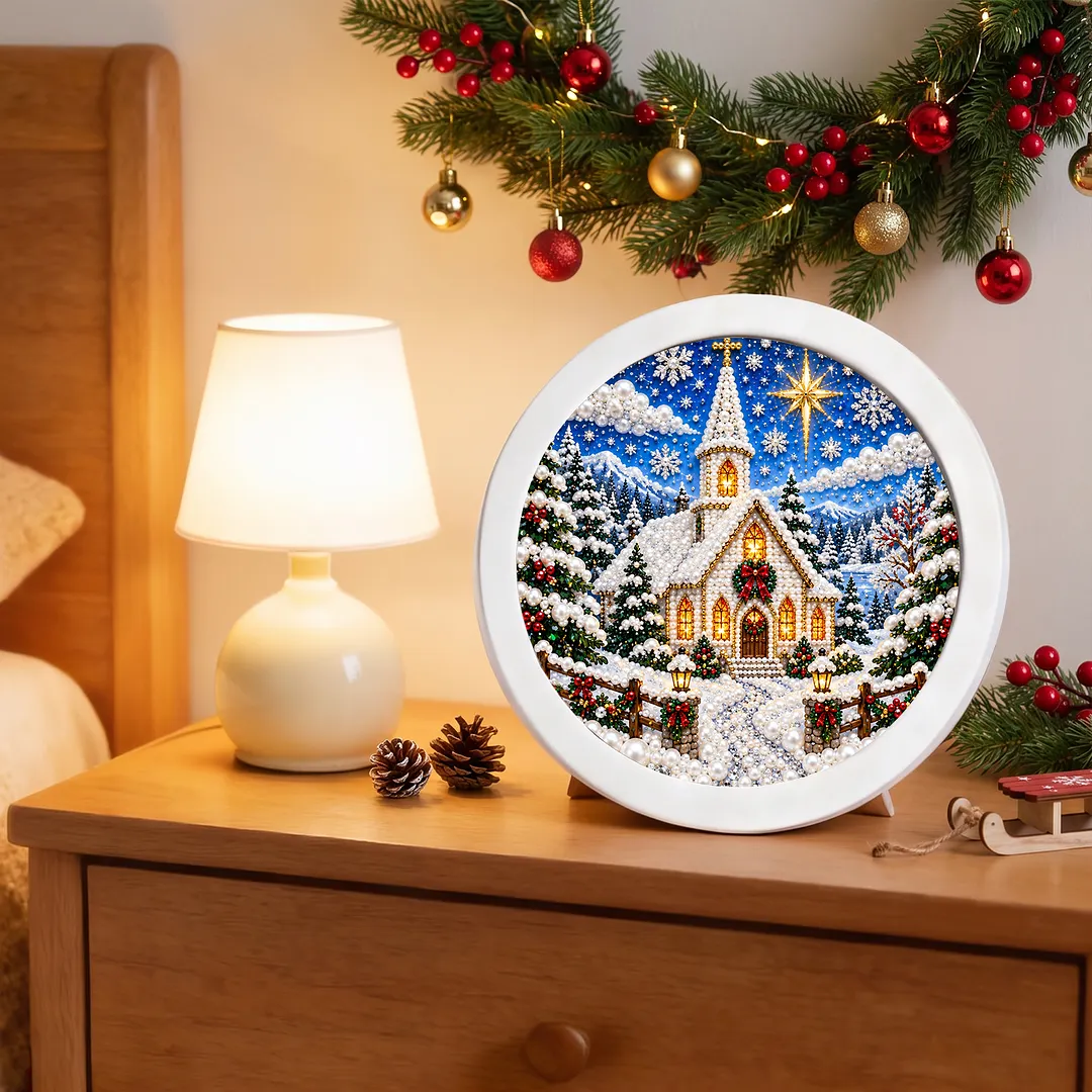 Framed Pearl Painting Craft Kit Church Holiday 7.87x7.87in