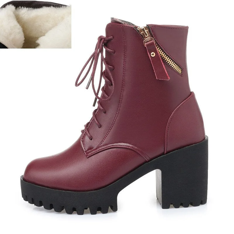 Christmas Gift Women bare boots 2022 new genuine leather women boots  natural wool warm women winter naked boots  winter women shoe