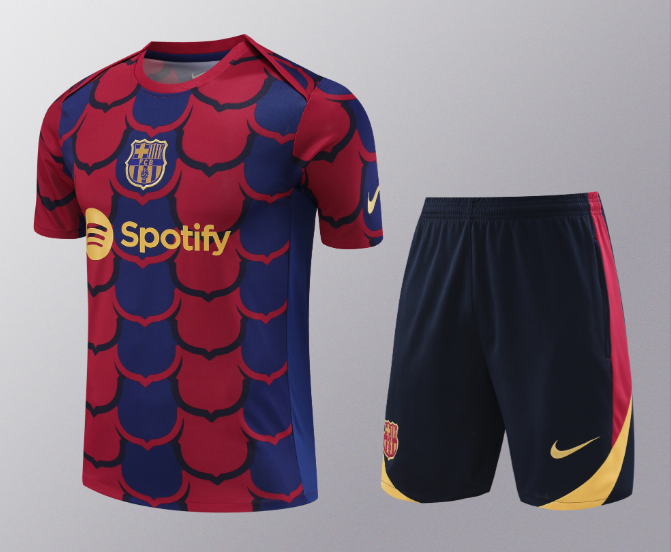 24/25 Barcelona Training Kit Short Sleeve Football Shirt Thai Quality