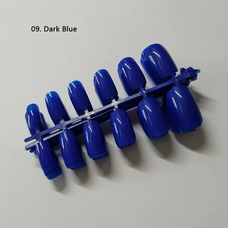 120pcs/pack 20 Colors Full Cover Nail Tips Short Design Fake Nails Square Faux Ongles Acrylic Frenc False Nails Art Tips Tools-Nail Inspo