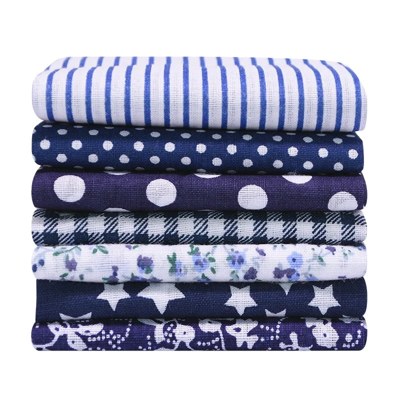 7pcs/set 25x25cm Flower Pattern Cotton Fabric Printed Cloth DIY Handmade Patchwork Material for Needlework Sewing Accessories