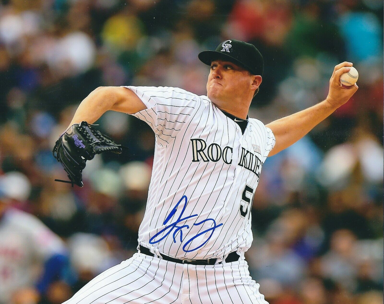 Autographed 8x10 JAKE MCGEE Colorado Rockies Photo Poster painting - COA