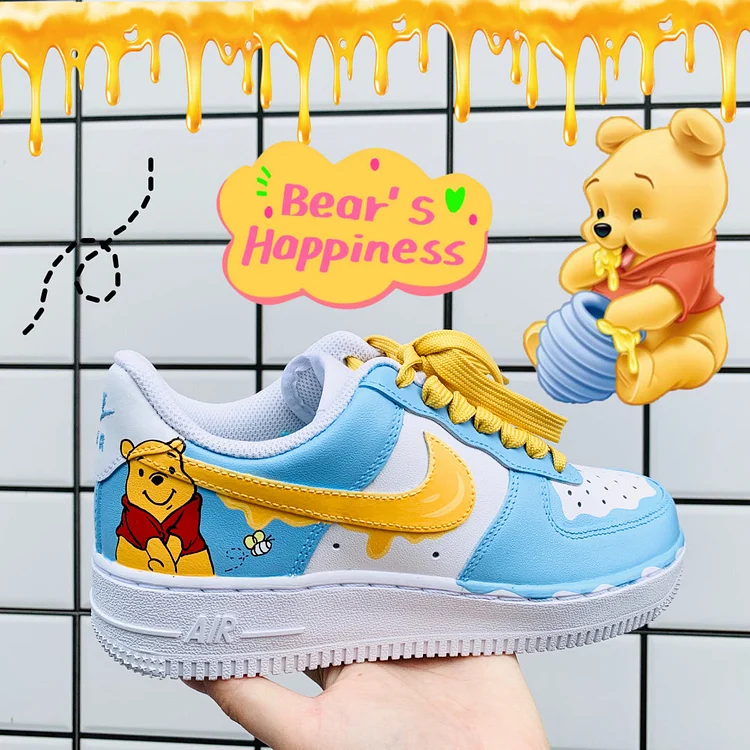 Custom Hand-Painted Sneakers- "Drip The Pooh"