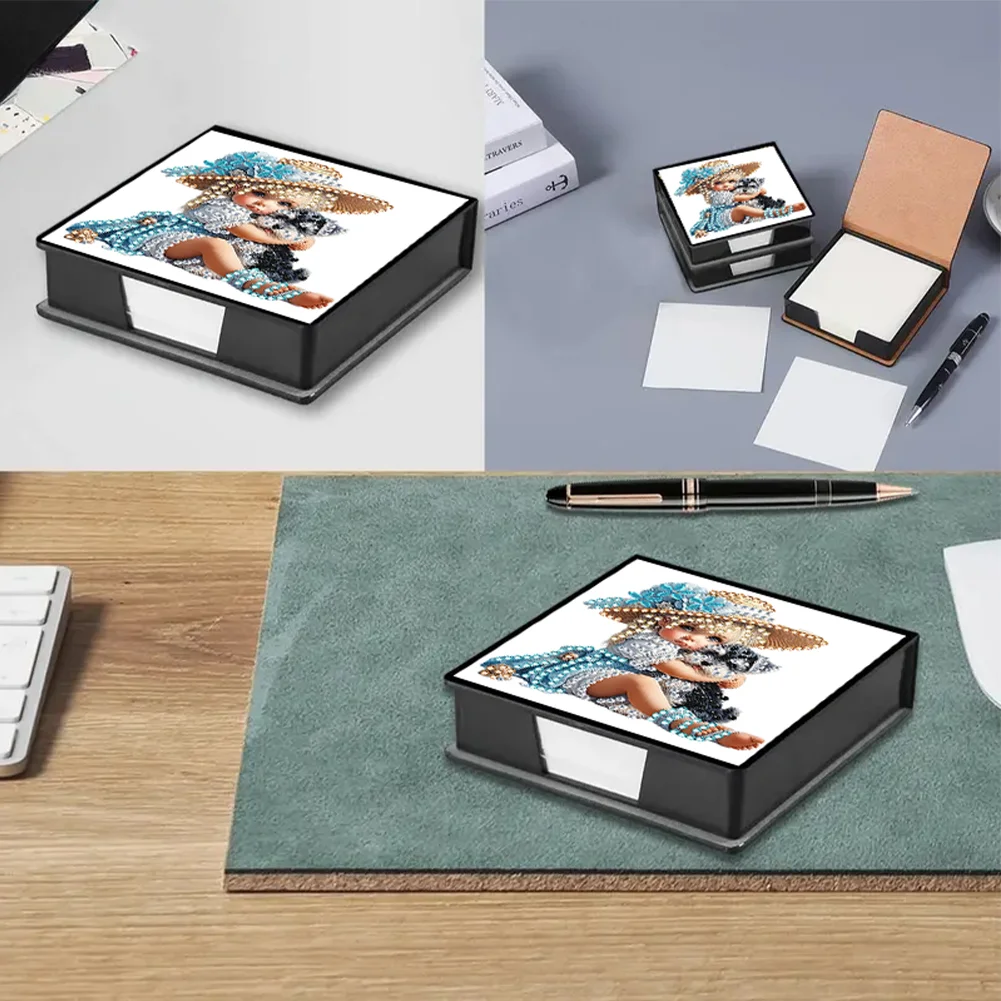 PU 5D Diamond Painting Kit Note Box DIY Diamond Art Notepad Box (H)