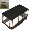[US Local Warehouse] Fits 6-Person Golf Cart Rain Cover with Transparent Windshield & Reflective Strips 600D Waterproof Oxford Fabric Outdoor Golf Cart Protector Compatible with Club Car & for EZGO