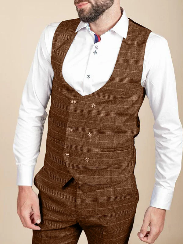 V-neck Double-breasted Vest Men's Vest