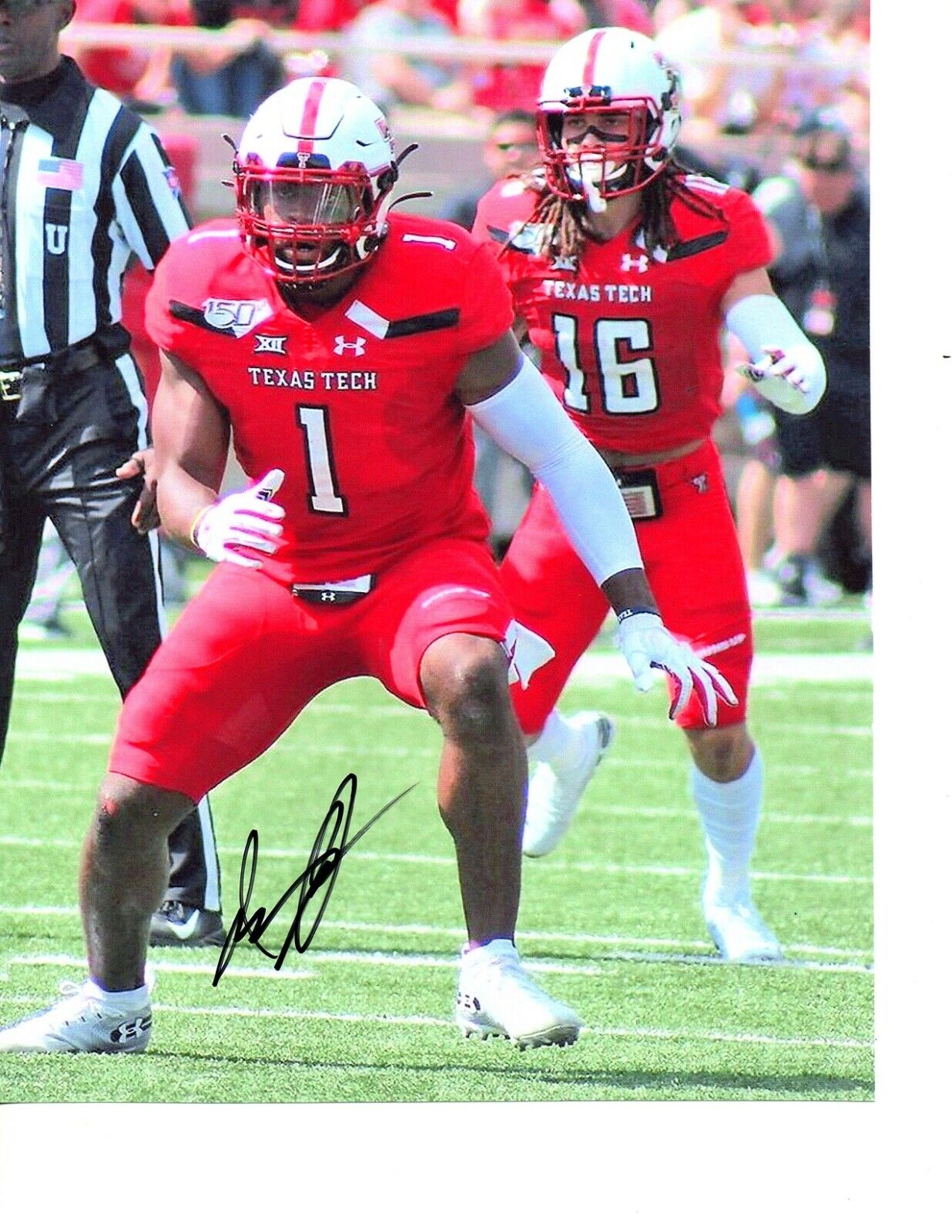 Jordan Brooks Texas Tech Red Raiders signed autographed 8x10 football Photo Poster painting