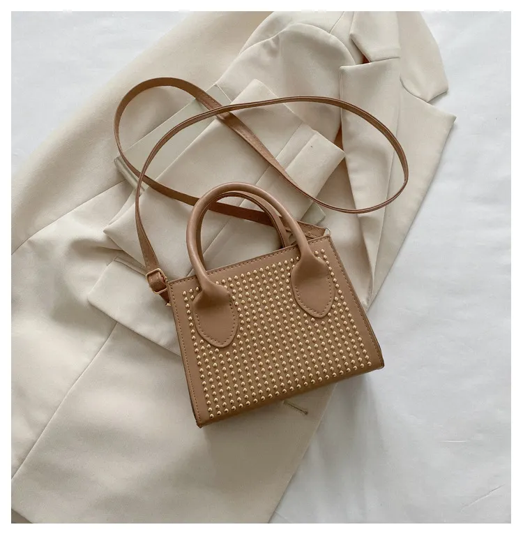Women simple bright diamond inlaid bag Trendy portable shoulder crossbody bag