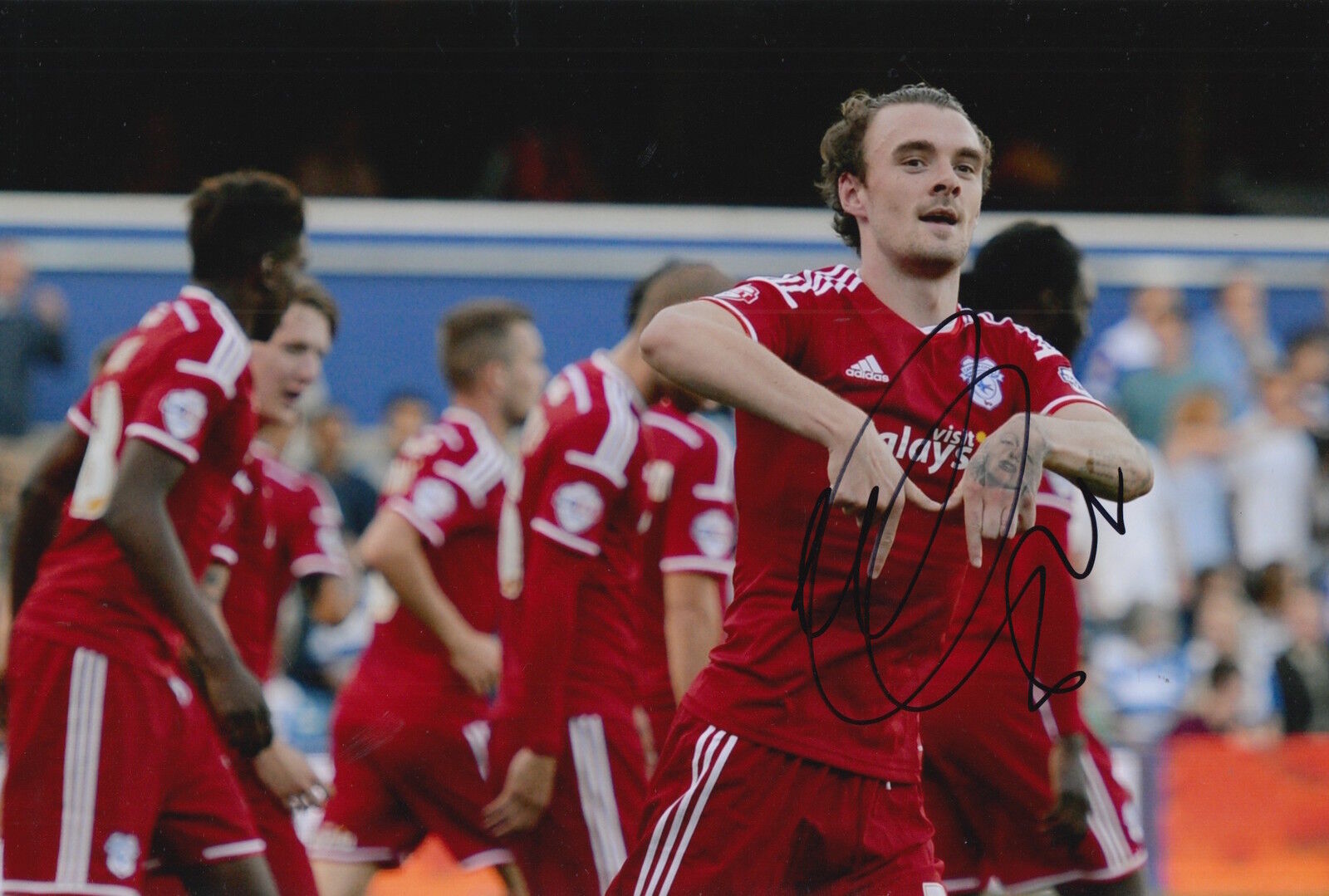 CARDIFF CITY HAND SIGNED SCOTT MALONE 12X8 Photo Poster painting 2.