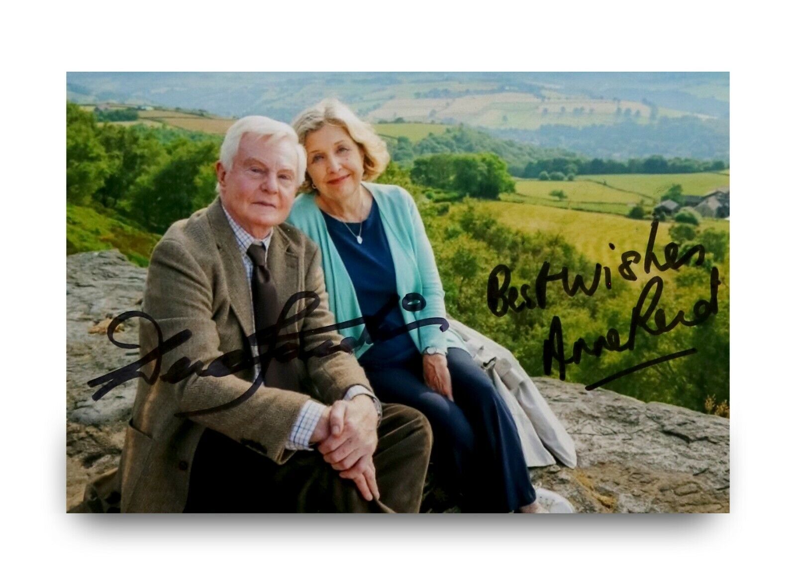 Derek Jacobi & Anne Reid Signed 6x4 Photo Poster painting Last Tango In Halifax Autograph + COA