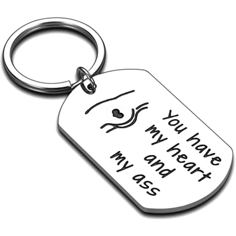 Funny Keychain You Have My Heart and My Ass Keychain Gifts For Couples Boyfriend Girlfriend Keychains Key Ring Key Chains
