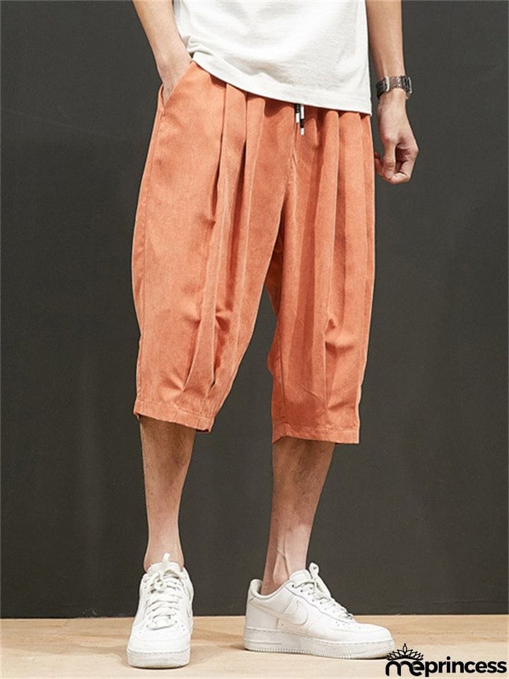 Male Cozy Loose Skin-friendly Drawstring Shorts