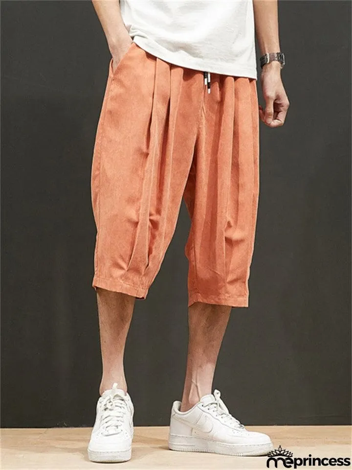 Male Cozy Loose Skin-friendly Drawstring Shorts