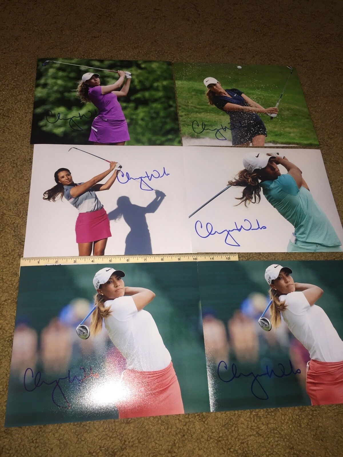 Lot of (3) CHEYENNE WOODS TIGER NIECE LPGA GOLF AUTOGRAPHED 8X10 Photo Poster paintingGRAPH