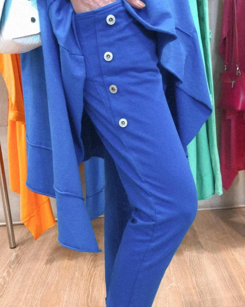 Solid color casual two-piece suit