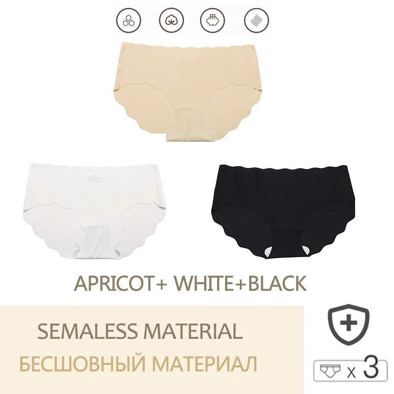 3PCS/Set Seamless Women's Pantys  Low Waisted Soft Underpants For GirlsLingerie Sexy Intimates Woman Comfortable Briefs M-XL
