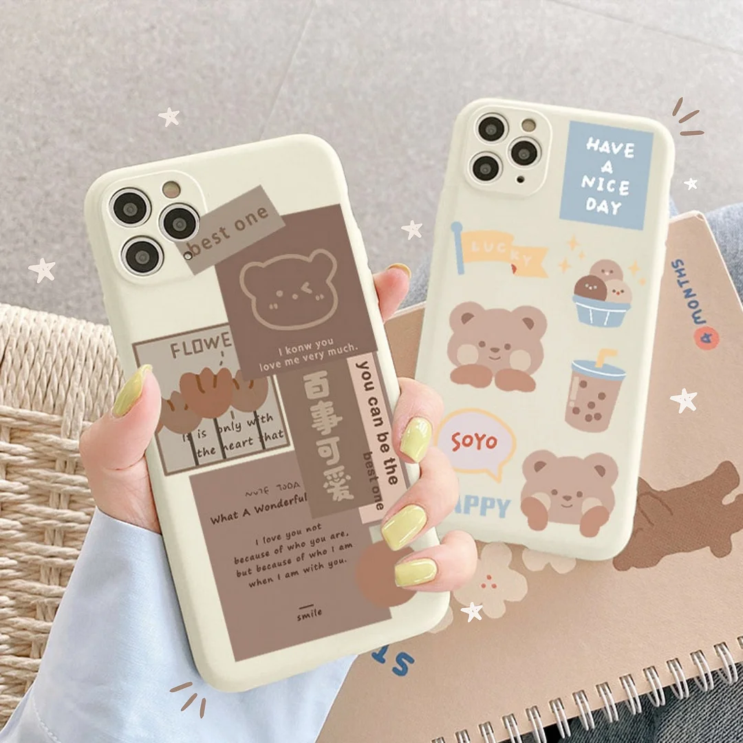 Bear Cute Boba Teddy Cartoon Phone Case | Samsung ET001