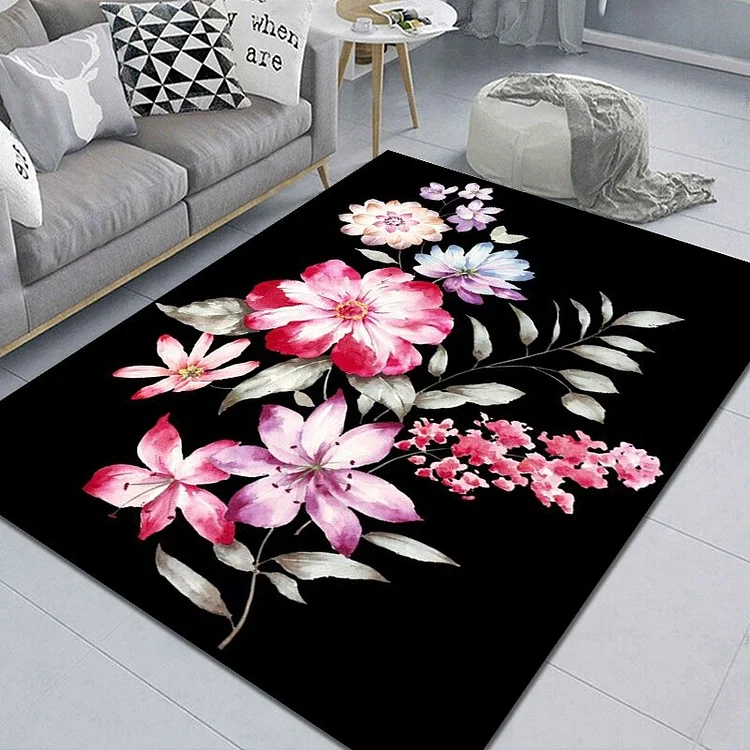 3D Living bedroom carpet Bedroom large carpet printed carpet sofa table Modern domestic mat simple washable carpet Persian
