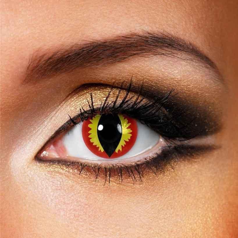 Cat Eye Reddish Brown Halloween Contact Lenses