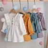 Kid Baby Girl Ruffles Solid  Linen Casual Dresses